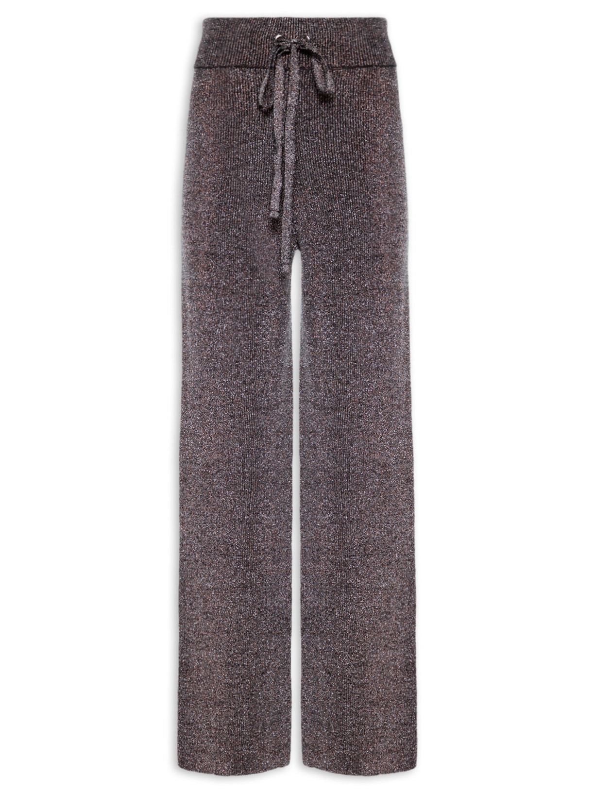 Calça Feminina Pantalona Com Cós Largo - Prata