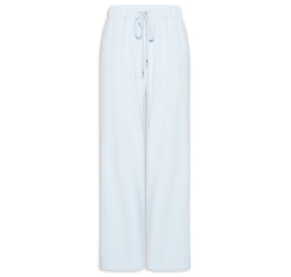 Calça Feminina Pantalona Com Linho - Azul