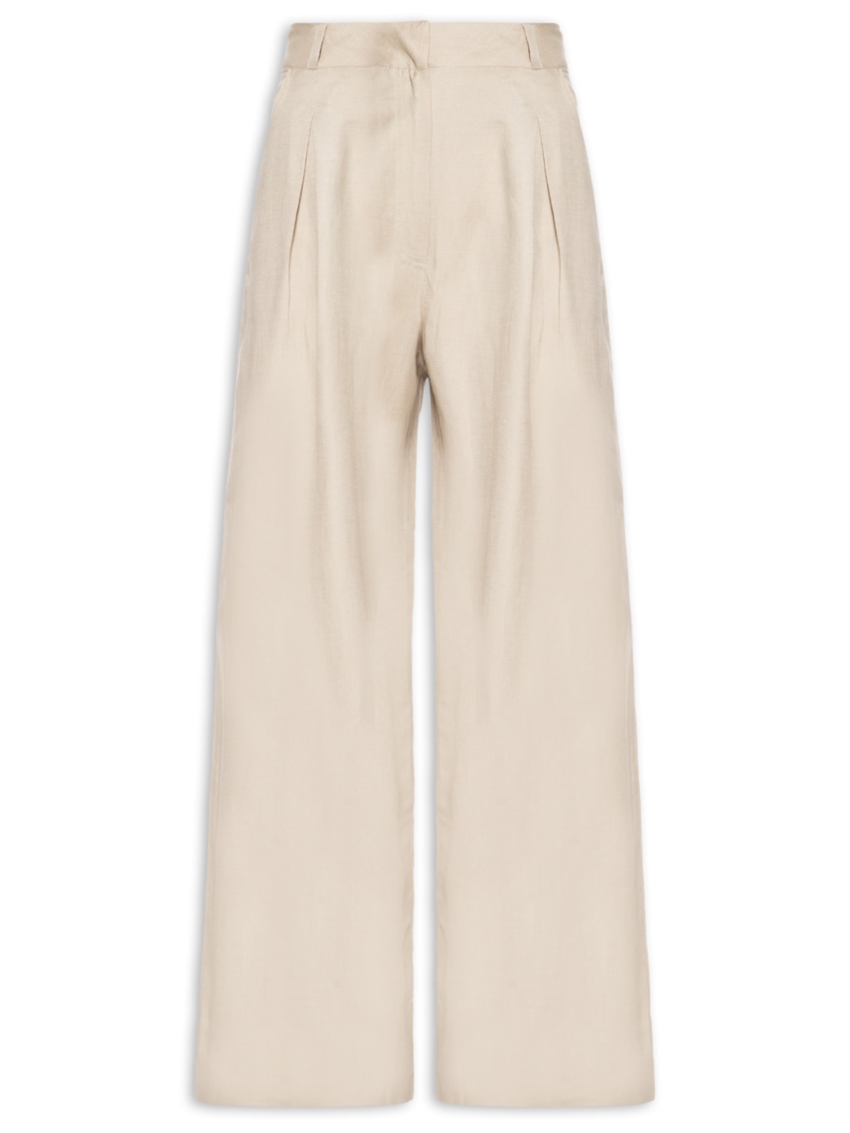 Calça Feminina Pantalona Com Linho Bege Animale