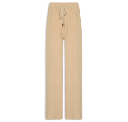 Calça Feminina Pantalona Com Linho - Bege