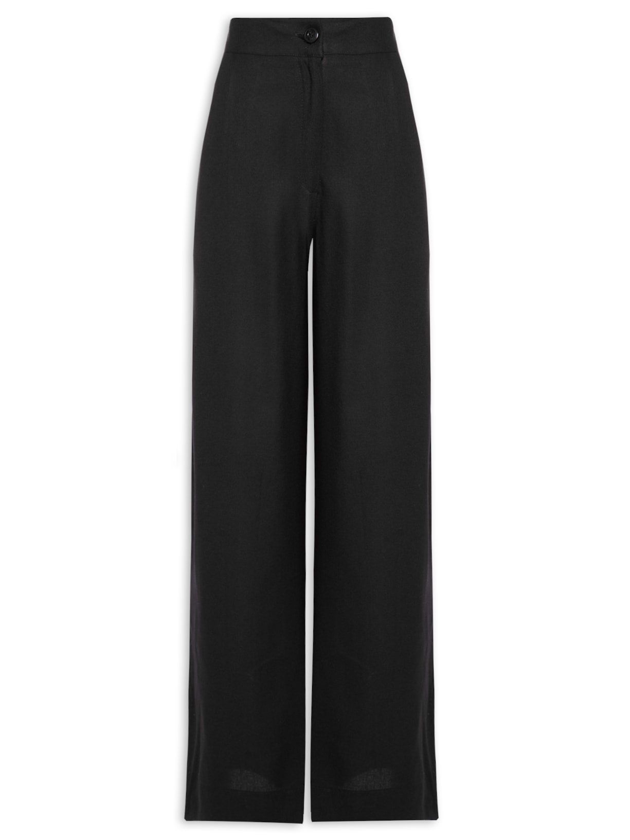 Calça Feminina Pantalona Com Pregas Preto Maria Filó