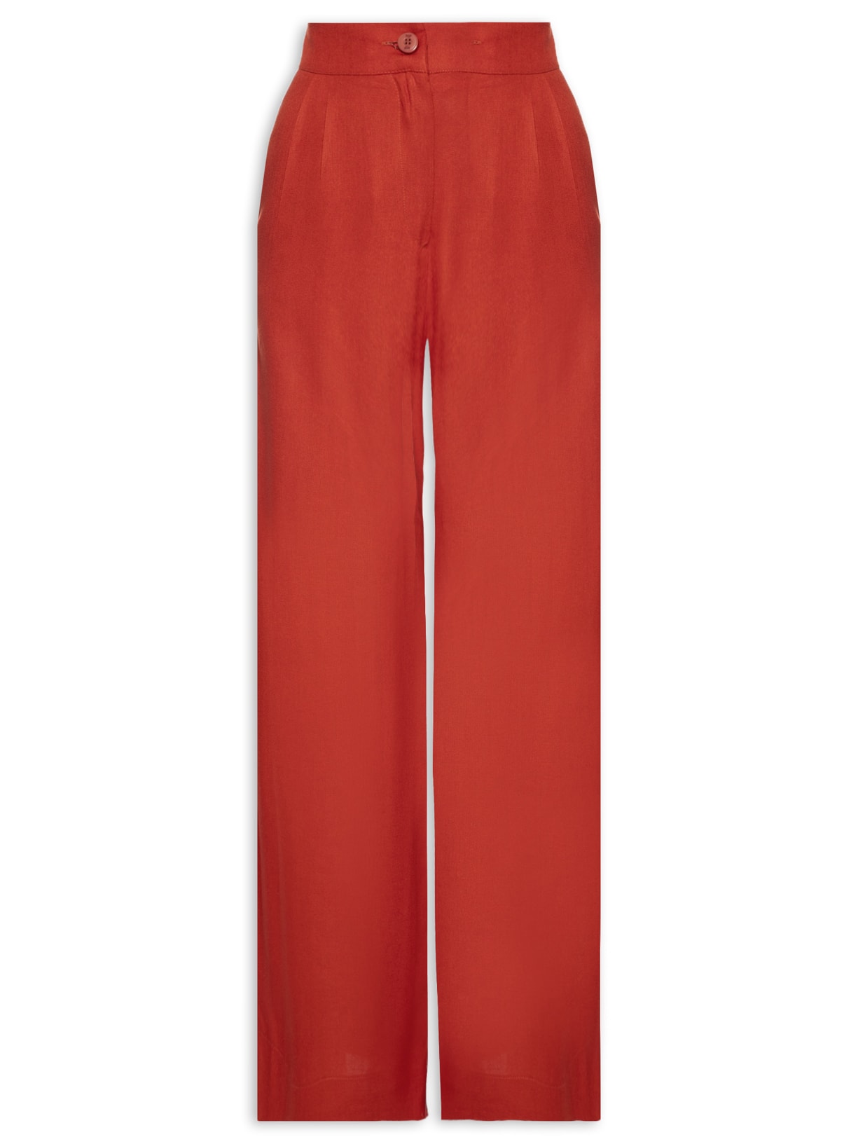 Calça Feminina Pantalona Com Pregas - Vermelho