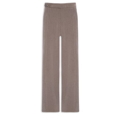 Calça Feminina Pantalona com Recorte e cinto - Cinza