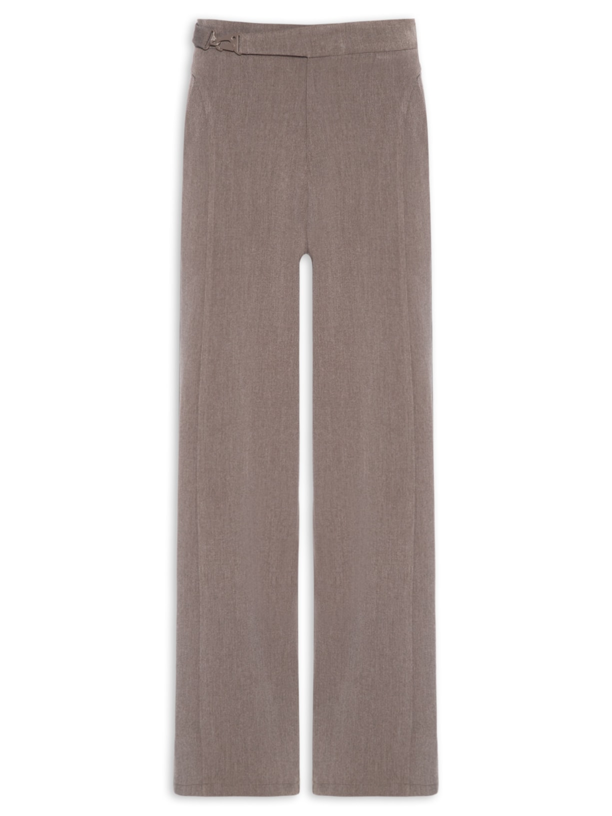 Calça Feminina Pantalona com Recorte e cinto - Cinza