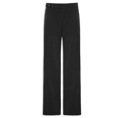 Calça Feminina Pantalona com Recorte e cinto - Preto