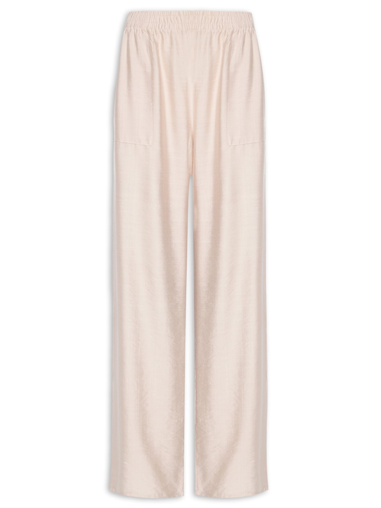 Calça Feminina Pantalona Cós Elástico - Bege