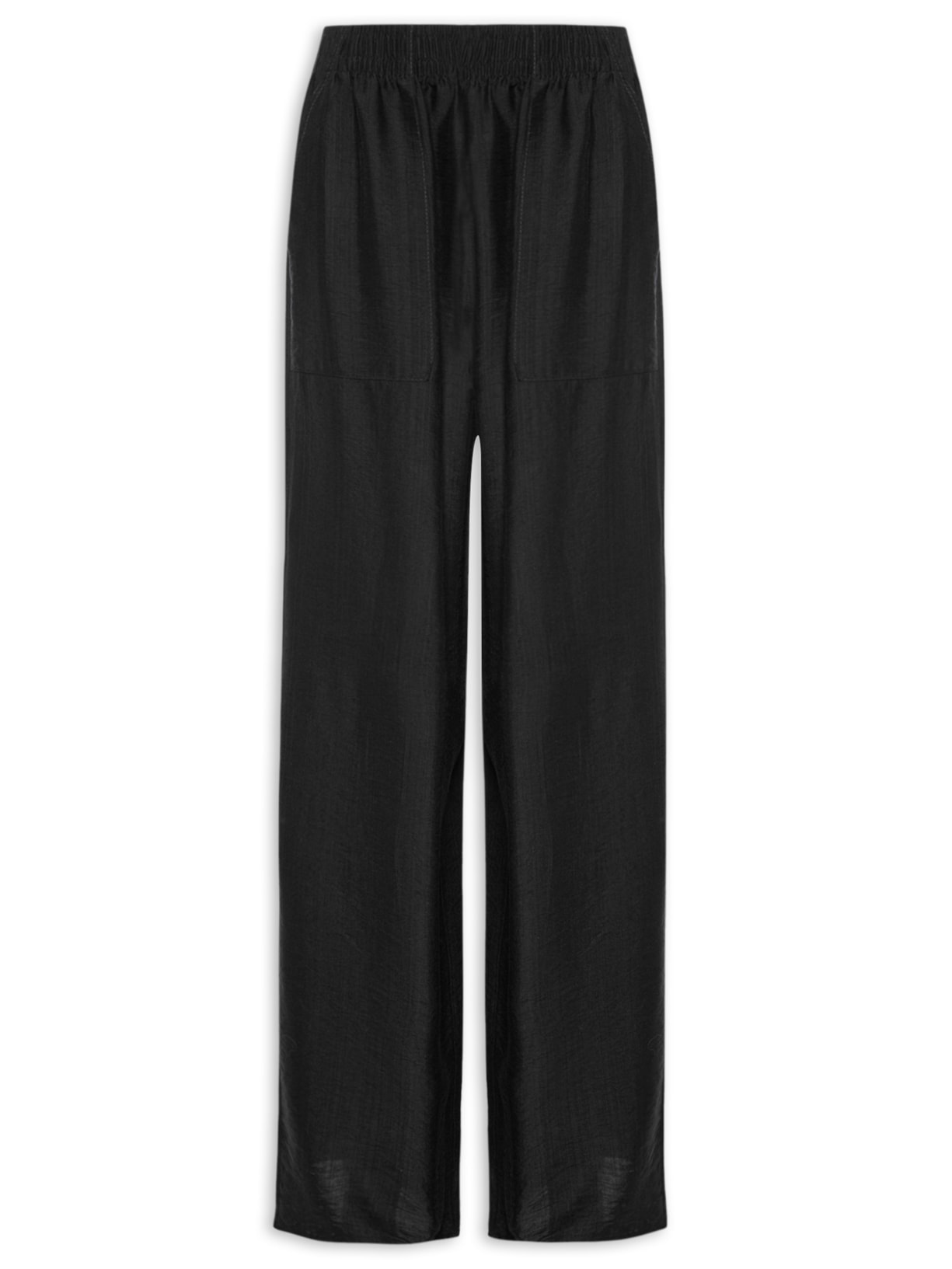 Calça Feminina Pantalona Cós Elástico - Preto