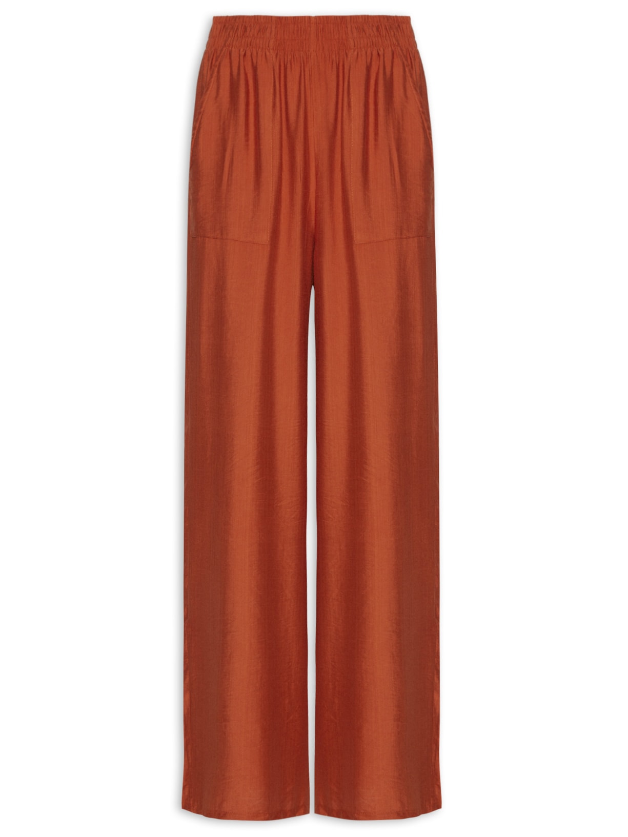 Calça Feminina Pantalona Cós Elástico - Vermelho