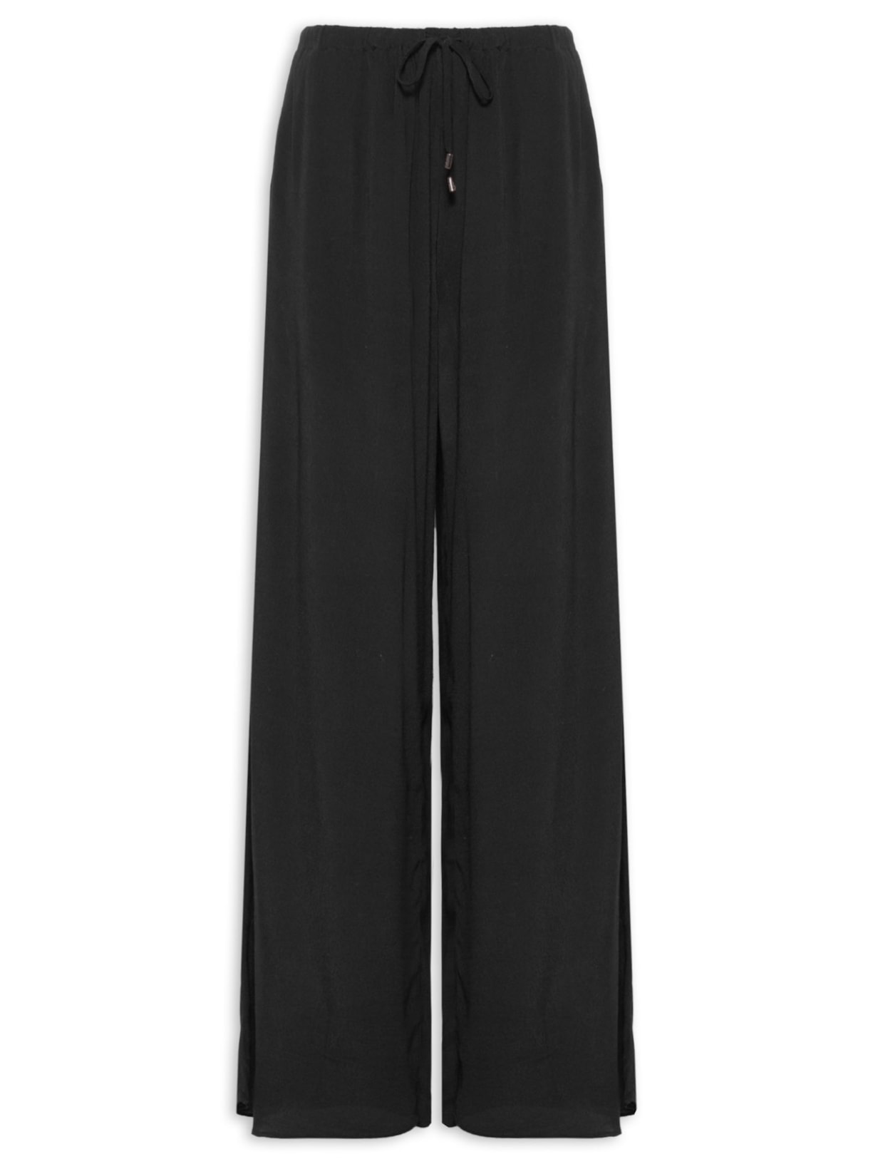 Calça Feminina Pantalona Crepe Preto Animale Jeans