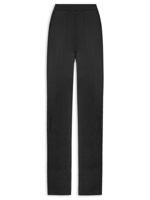 Calça Feminina Pantalona De Tricot - Preto