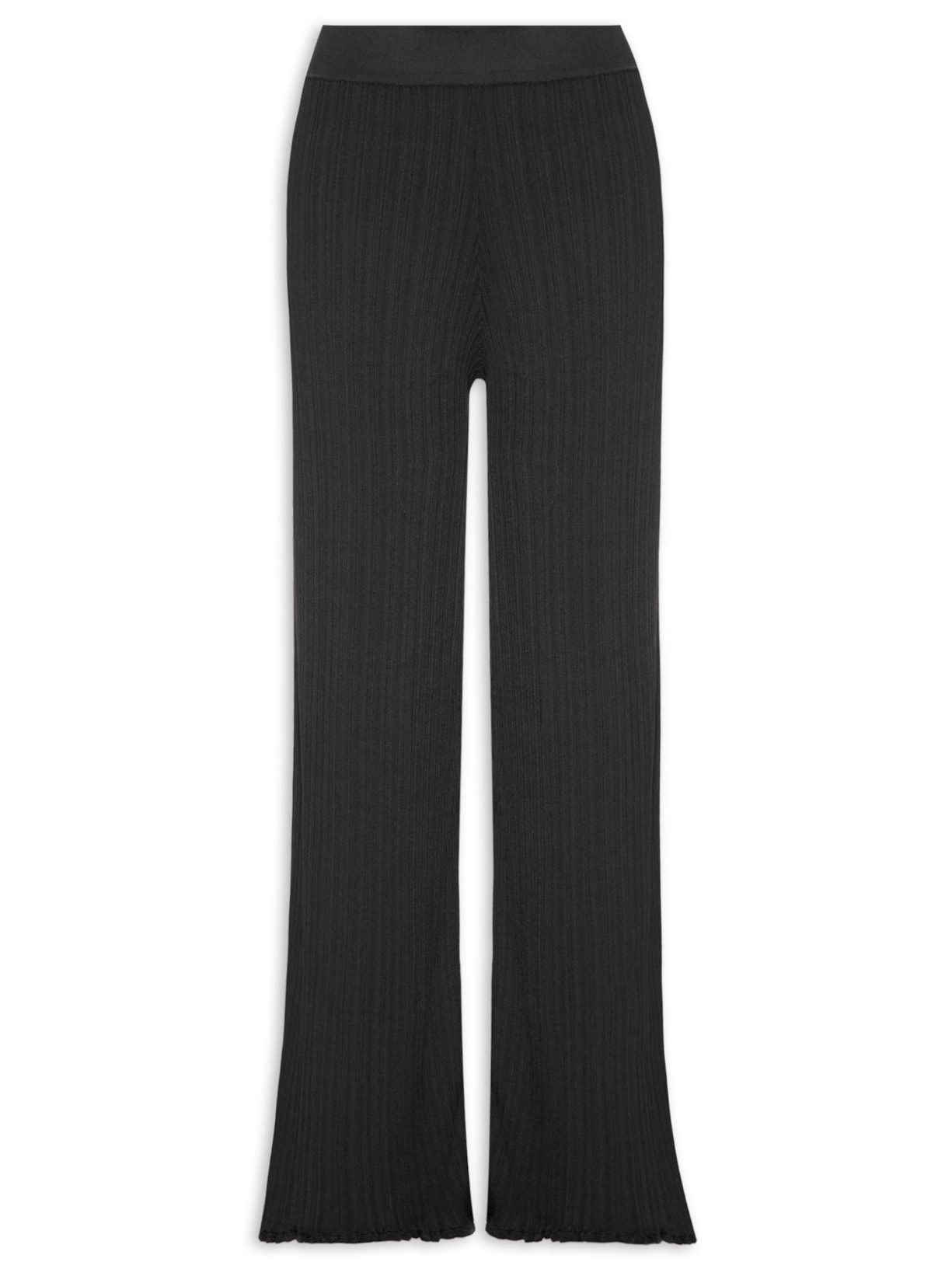Calça Feminina Pantalona De Tricot - Preto