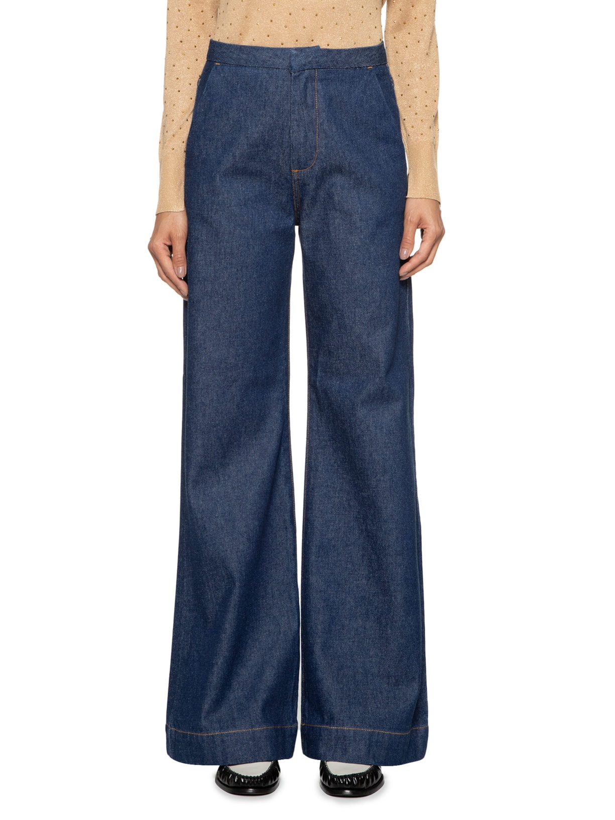 Calça Feminina Pantalona Elza Azul Le Lis