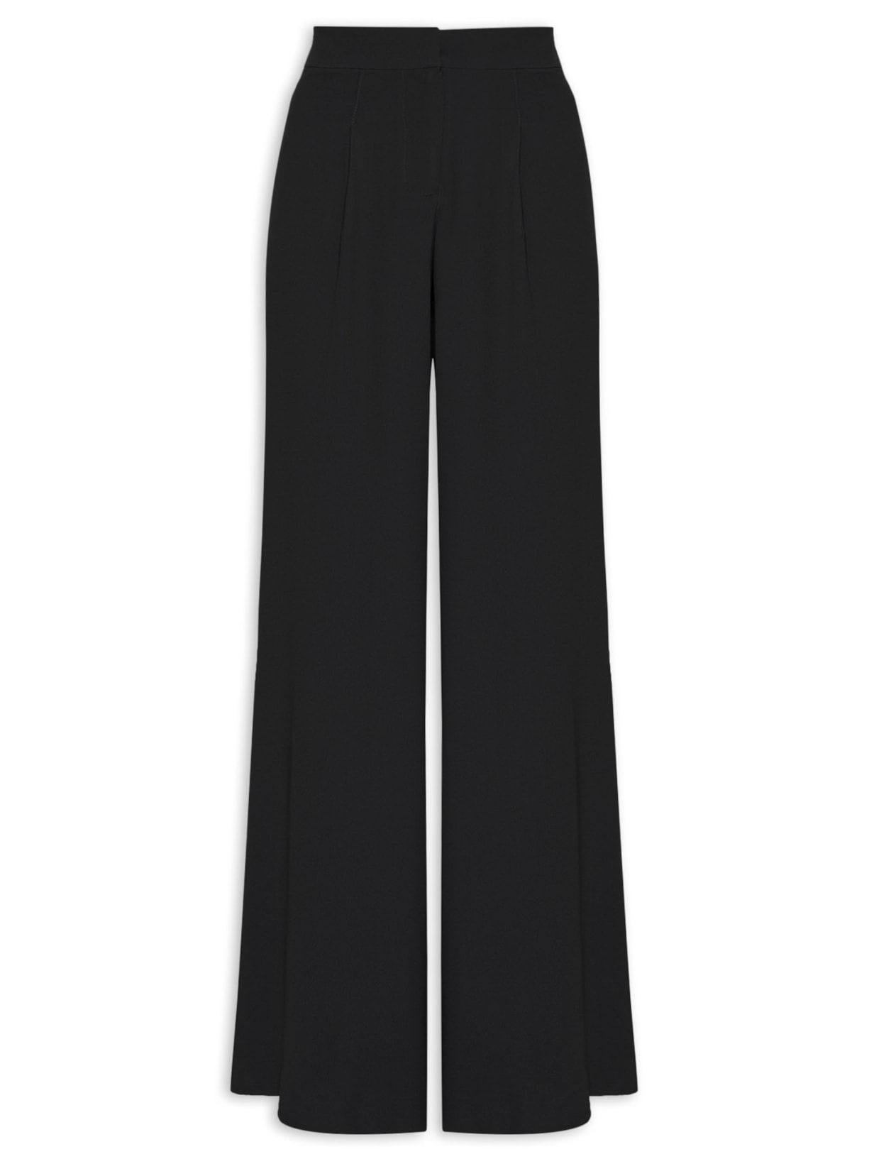 Calça Feminina Pantalona Em Crepe - Preto