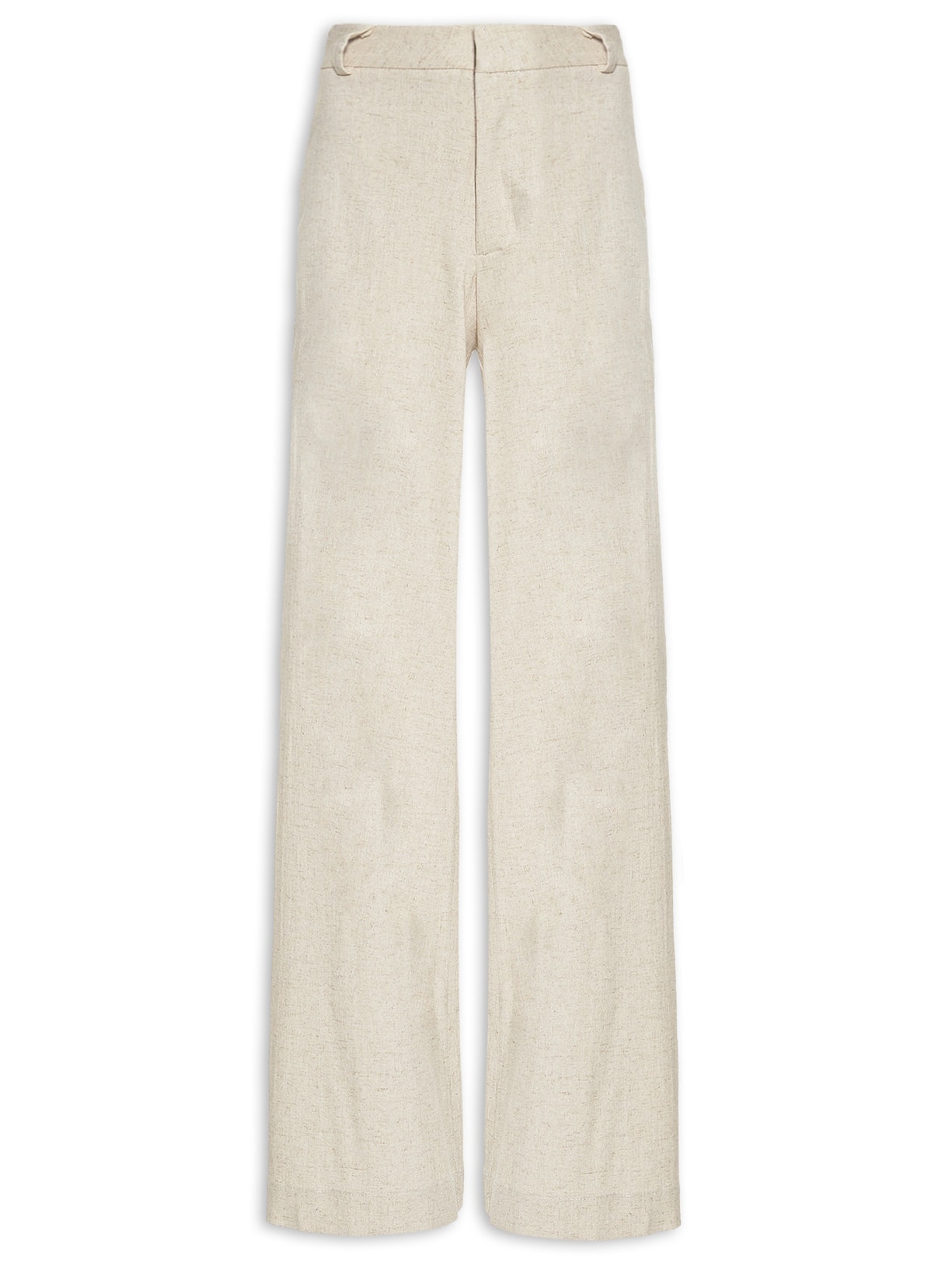 Calça Feminina Pantalona Em Linho Misto - Bege