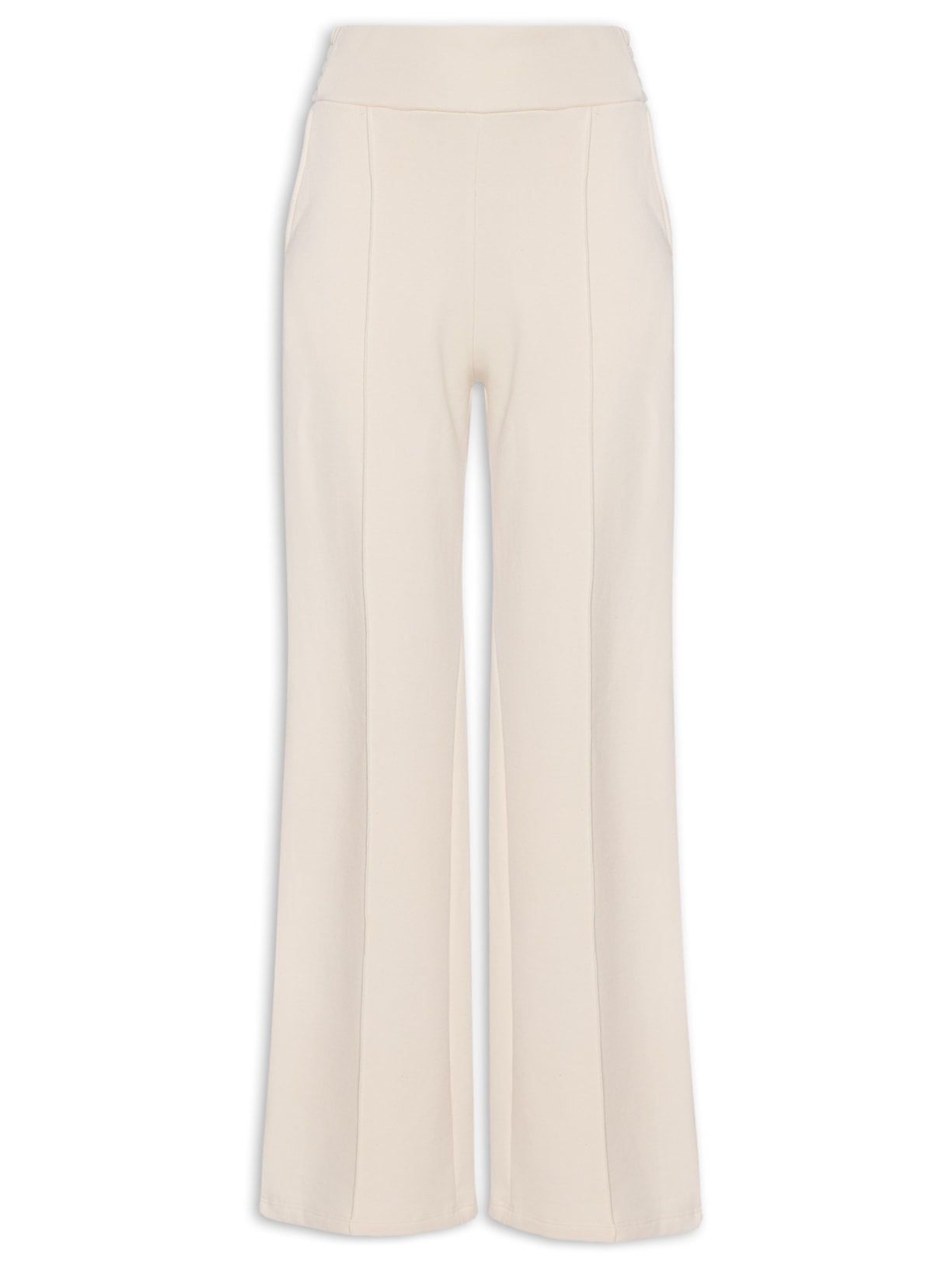 Calça Feminina Pantalona Em Moletom Peluciado - Off White