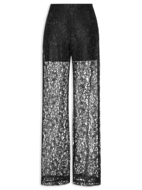 Calça Feminina Pantalona Em Renda - Preto