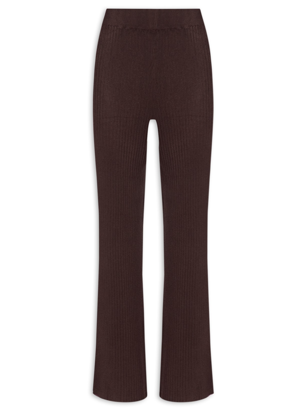 Calça Feminina Pantalona em Tricot - '2Essential - Marrom