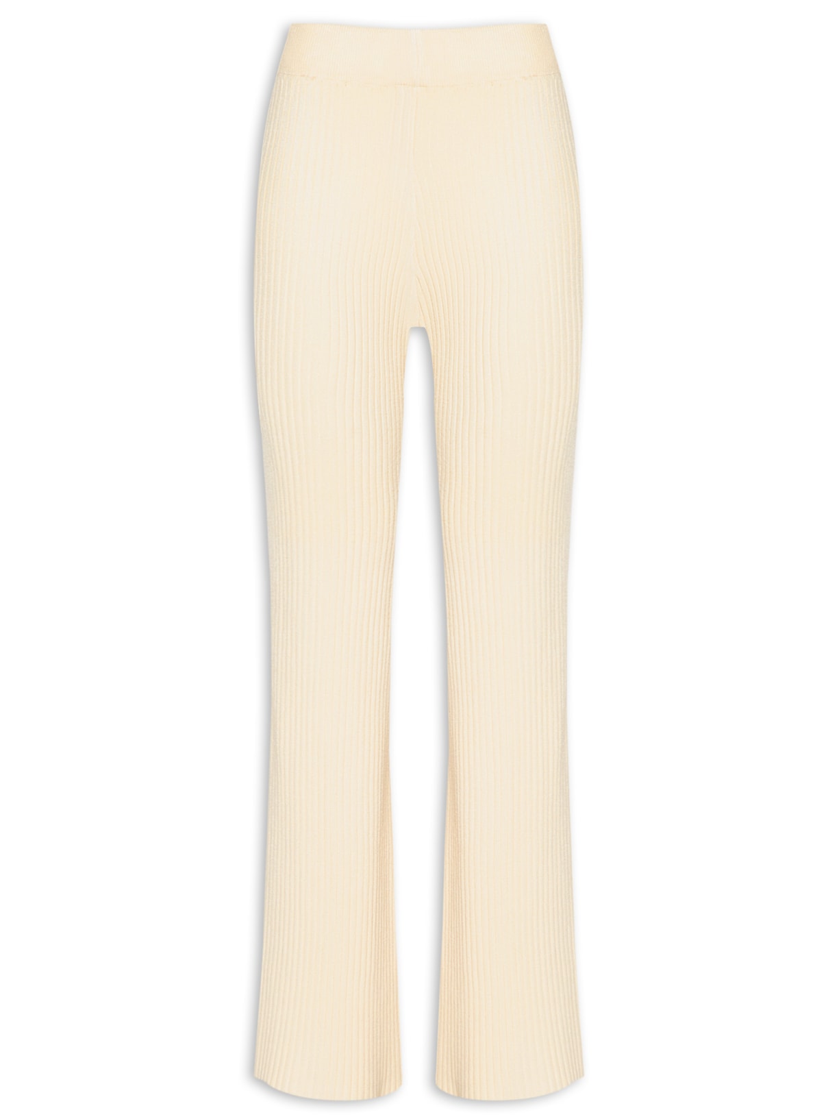 Calça Feminina Pantalona em Tricot - Off White