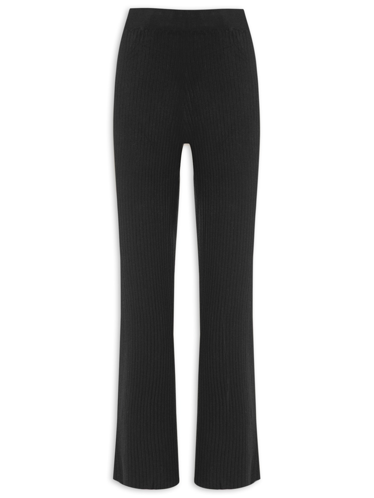 Calça Feminina Pantalona em Tricot - Preto