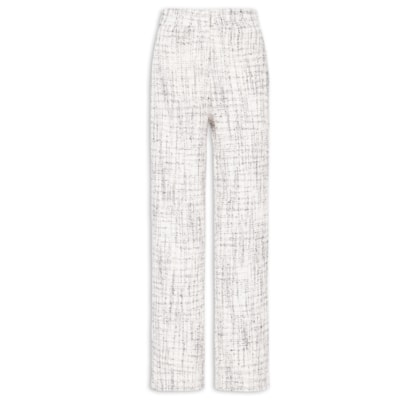 Calça Feminina Pantalona Em Tweed - Off White