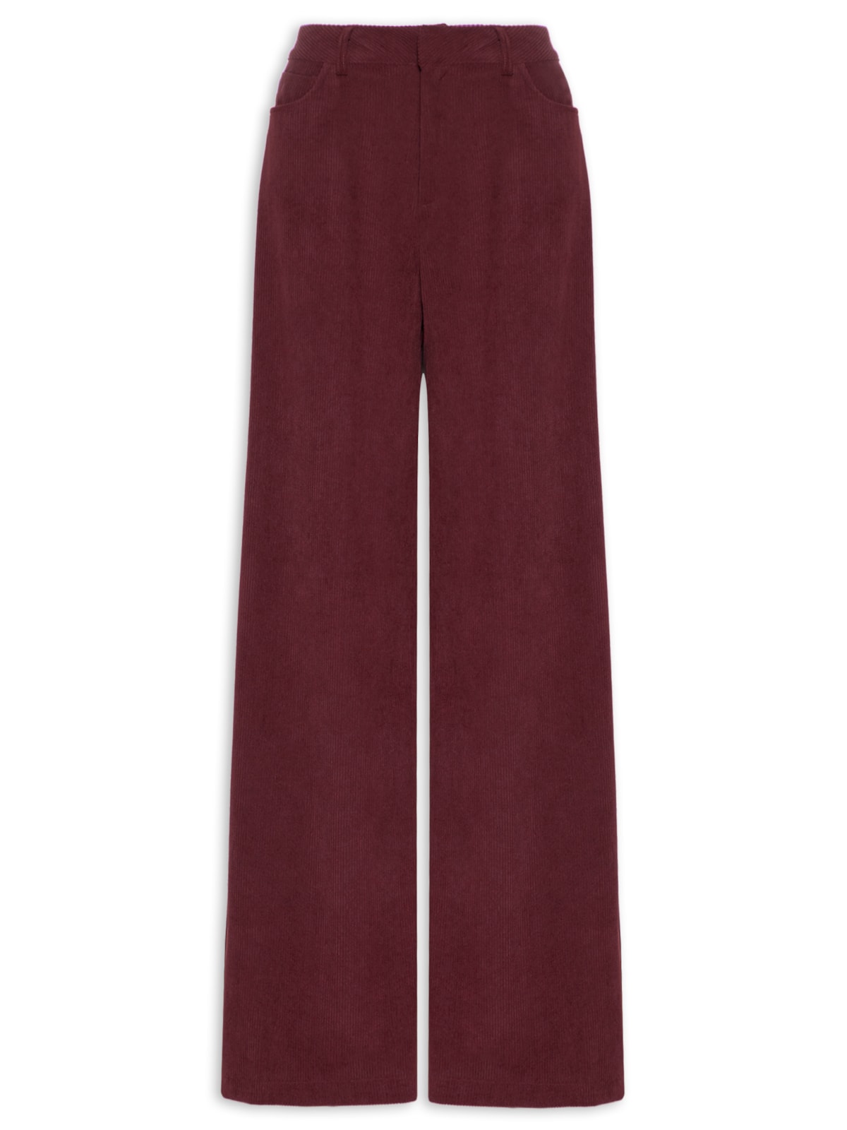 Calça Feminina Pantalona Em Veludo Cotelê - Vermelho by '2ESSENTIAL