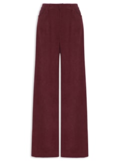 Calça Feminina Pantalona Em Veludo Cotelê - Vermelho by '2ESSENTIAL