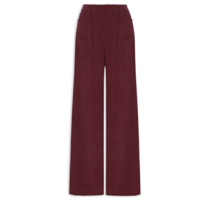 Calça Feminina Pantalona Em Veludo Cotelê - Vermelho