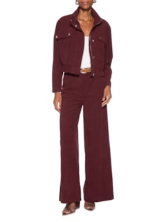 Calça Feminina Pantalona Em Veludo Cotelê - Vermelho by '2ESSENTIAL