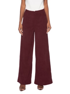 Calça Feminina Pantalona Em Veludo Cotelê - Vermelho by '2ESSENTIAL