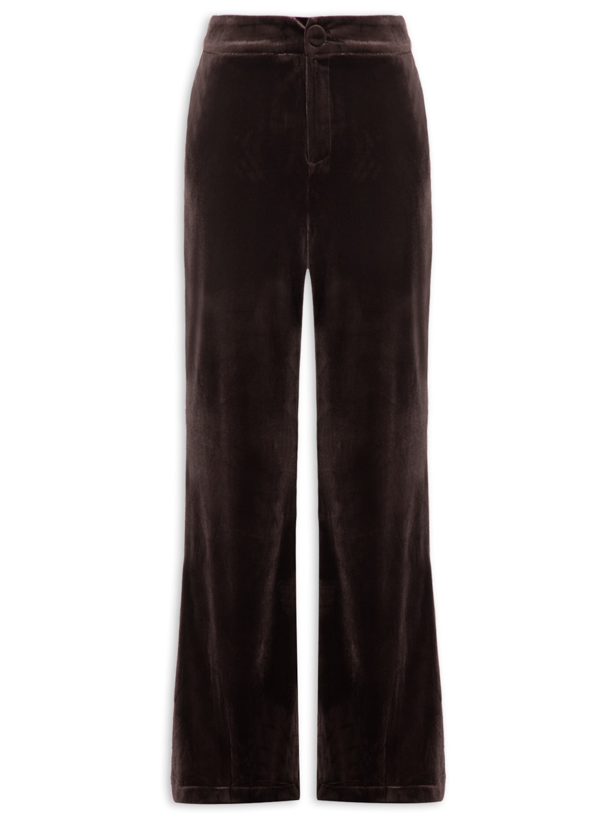 Calça Feminina Pantalona em Veludo Marrom '2Essential