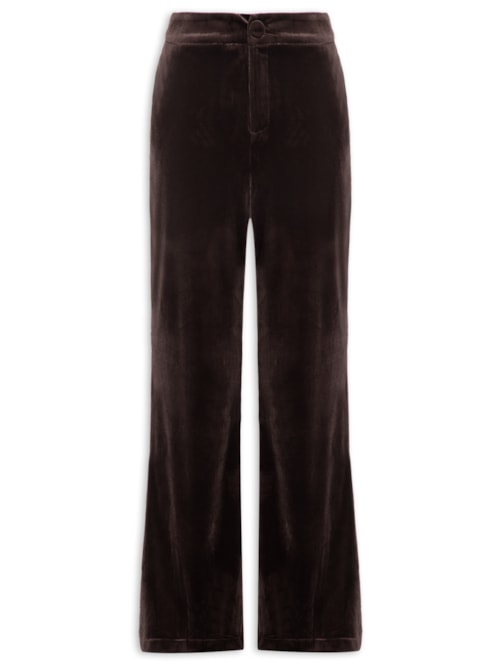 Calça Feminina Pantalona em Veludo - Marrom