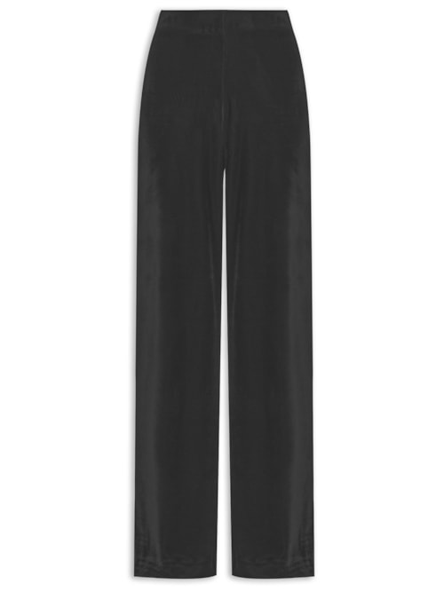 Calça Feminina Pantalona Em Veludo - Preto