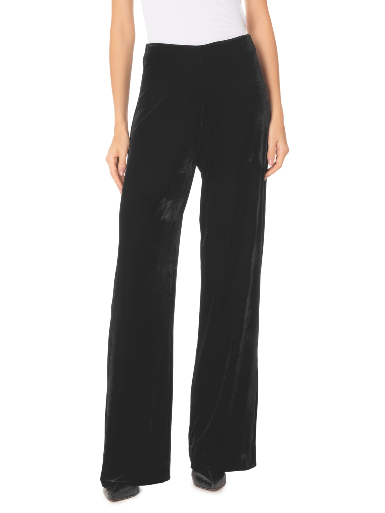 Calça Feminina Pantalona Em Veludo Preto  '2Essential