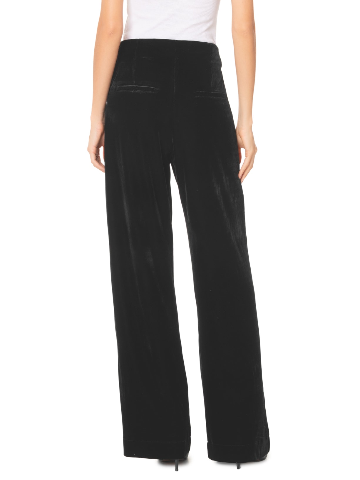 Calça Feminina Pantalona Em Veludo Preto  '2Essential