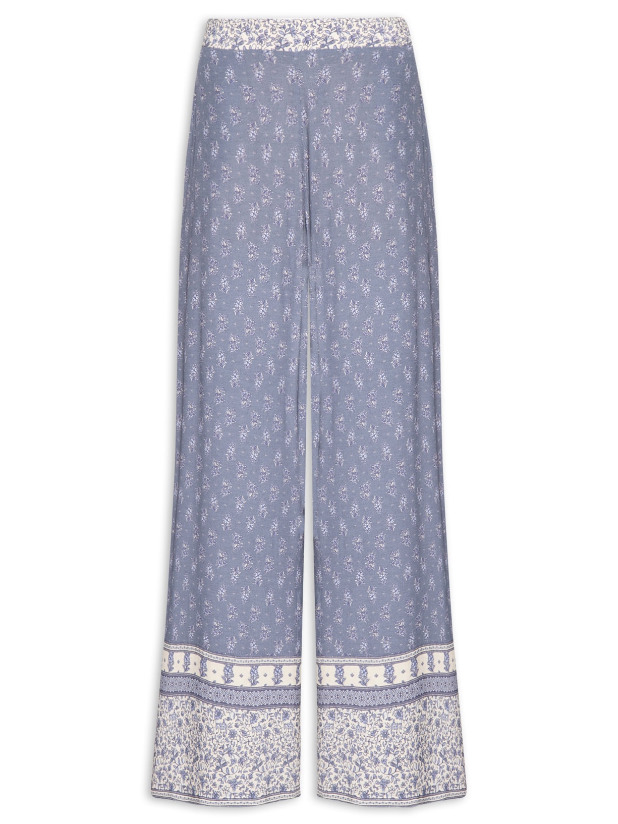 Calça Feminina Pantalona Estampa Chilli C Azul Maria Filó