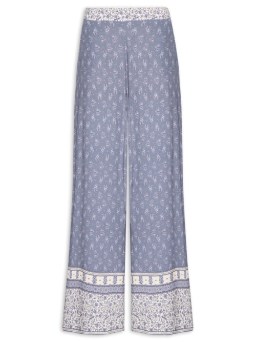 Calça Feminina Pantalona Estampa Chilli C - Azul