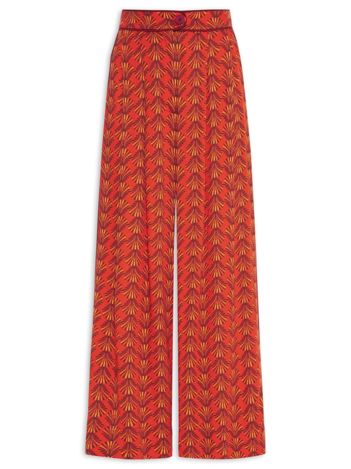 Calça Feminina Pantalona Estampa Concharia - Vermelho