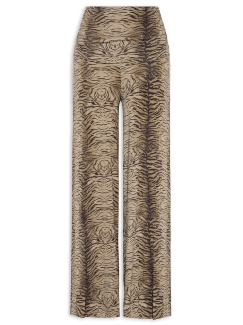 Calça Feminina Pantalona Estampa Felin – Marrom