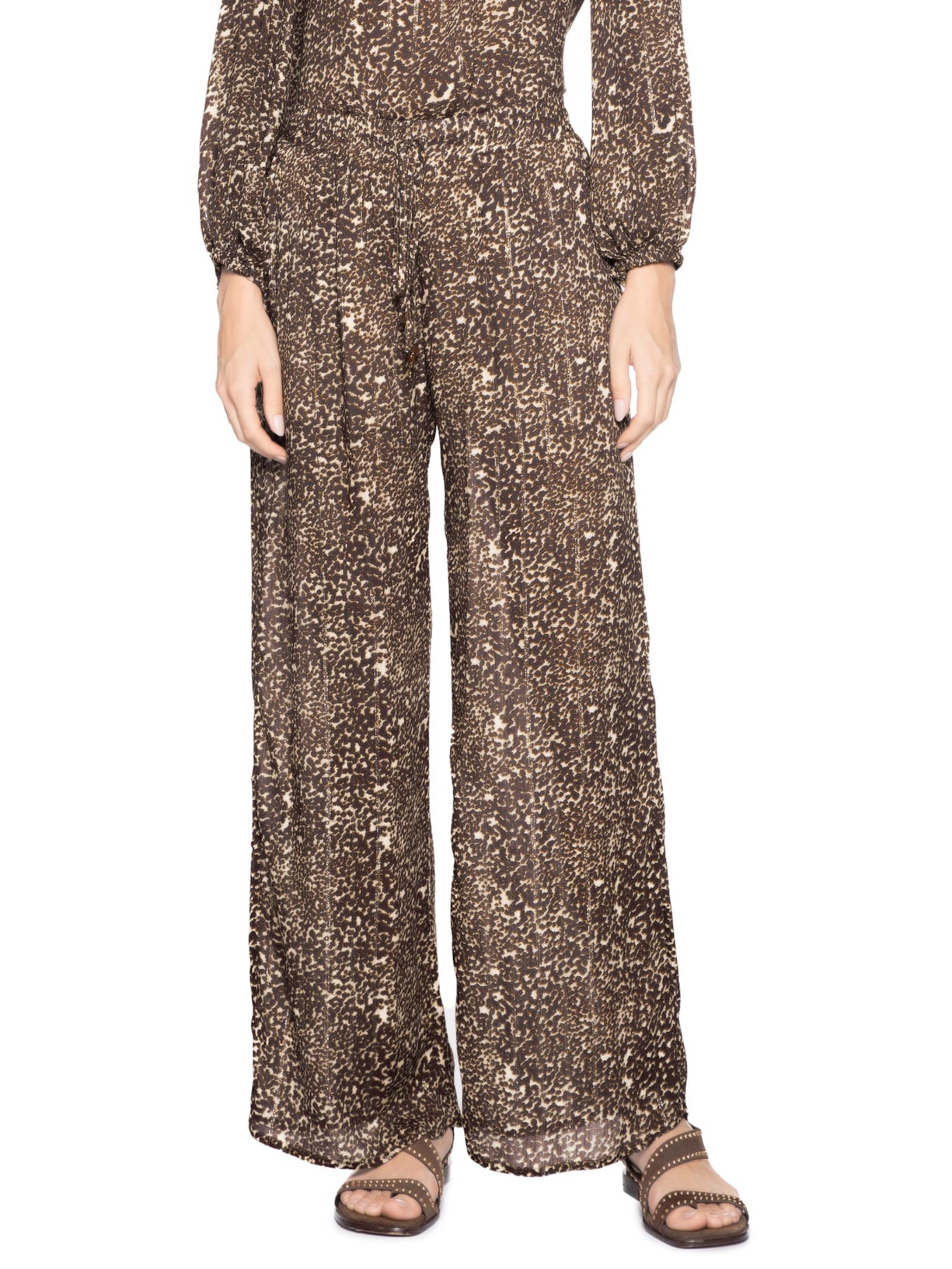 Calça Feminina Pantalona Estampa Kira Animal Print Maria Filó