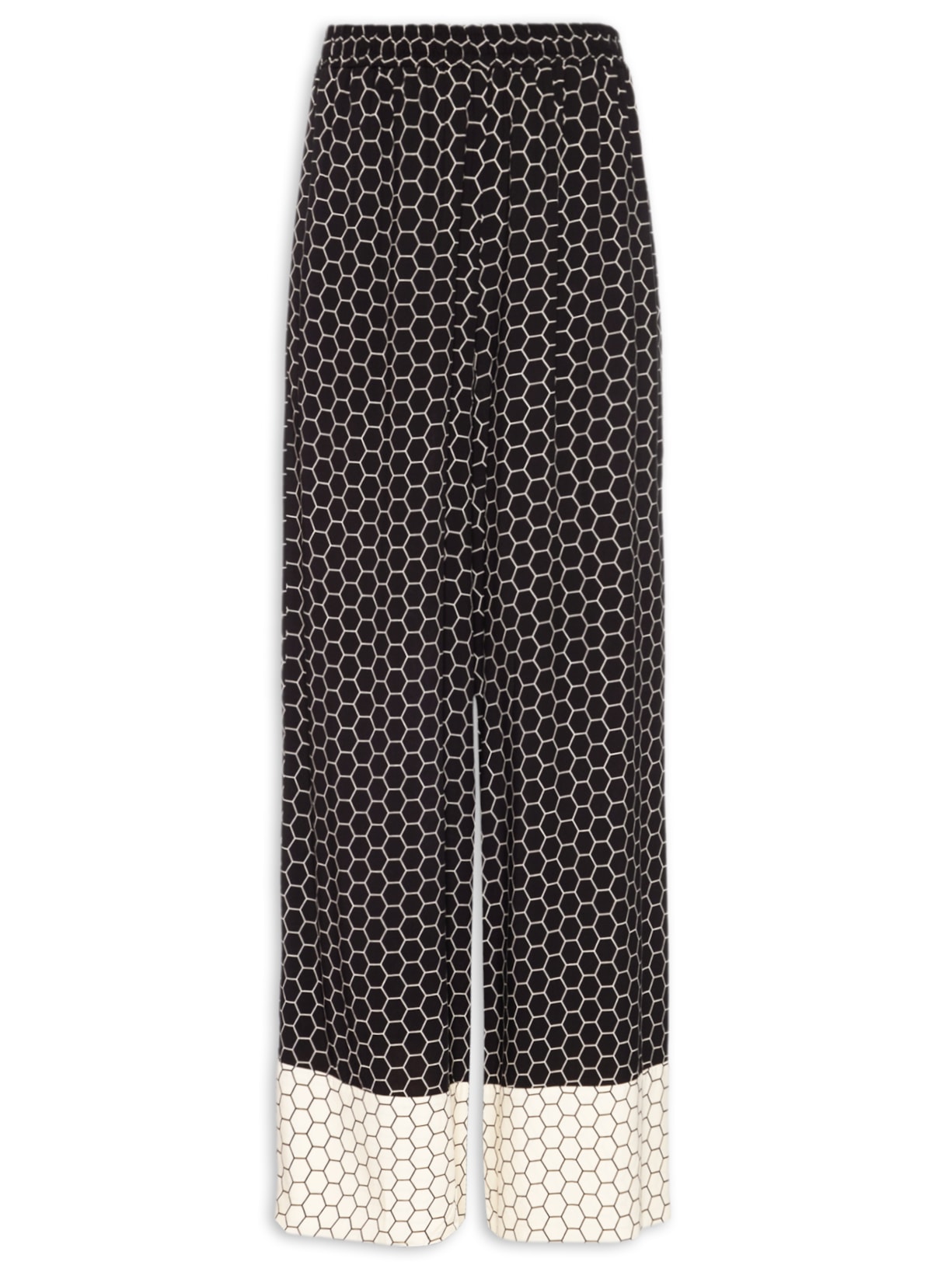 Calça Feminina Pantalona Estampa Mel - Preto