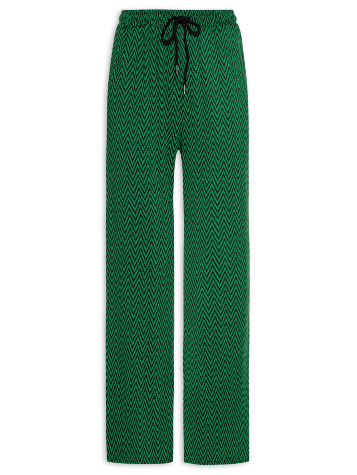 Calça Feminina Pantalona Estampada - Verde