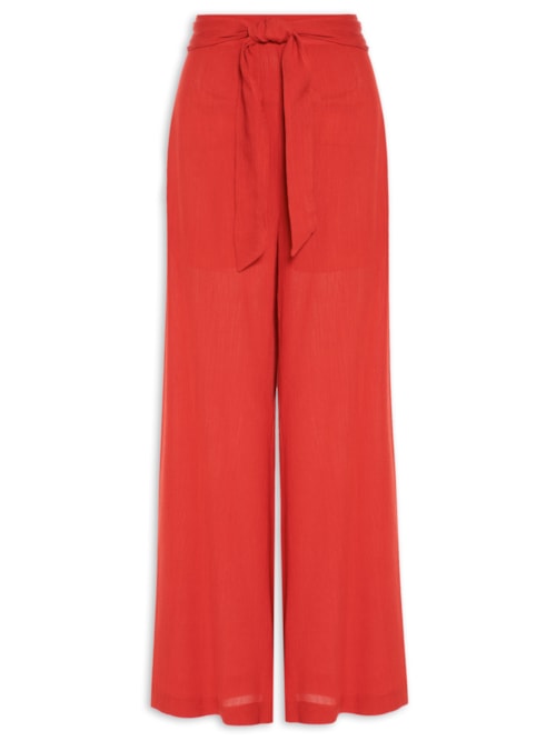 Calça Feminina Pantalona Faixa - Vemelho