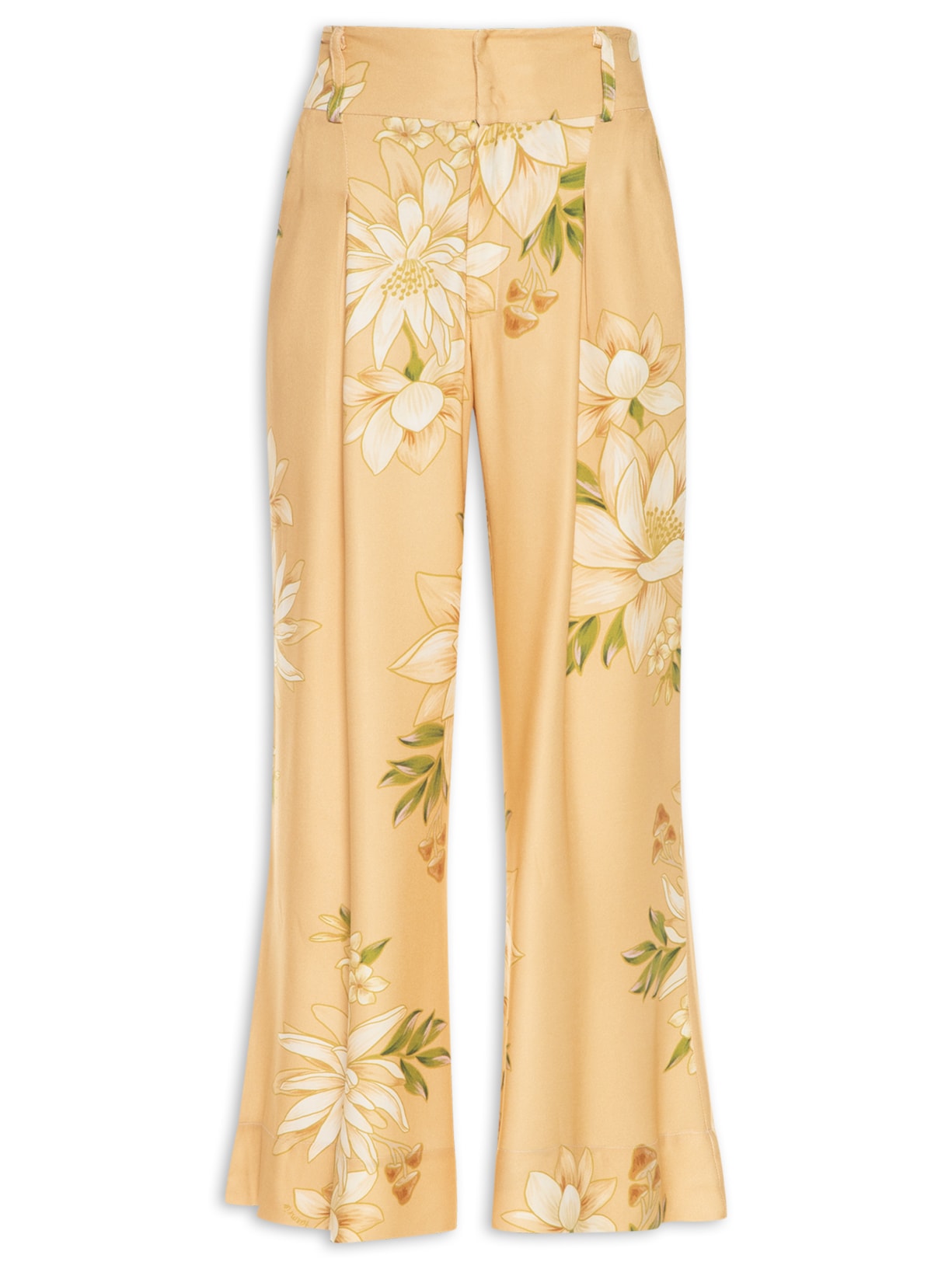 Calça Feminina Pantalona Floral Magia - Amarelo