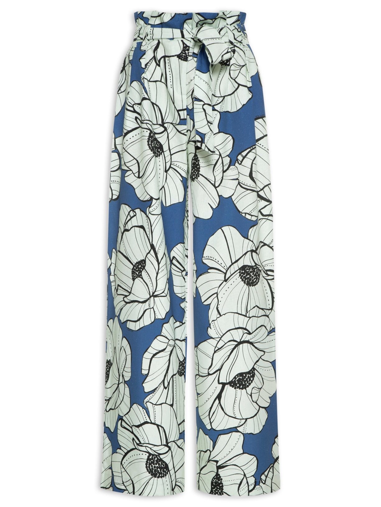 Calça Feminina Pantalona Floral Paula - Azul