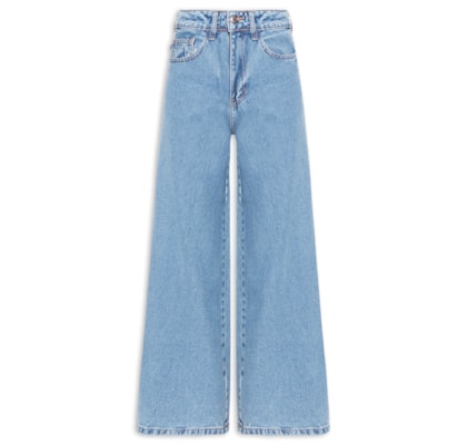 Calça Feminina Pantalona Jeans - Azul