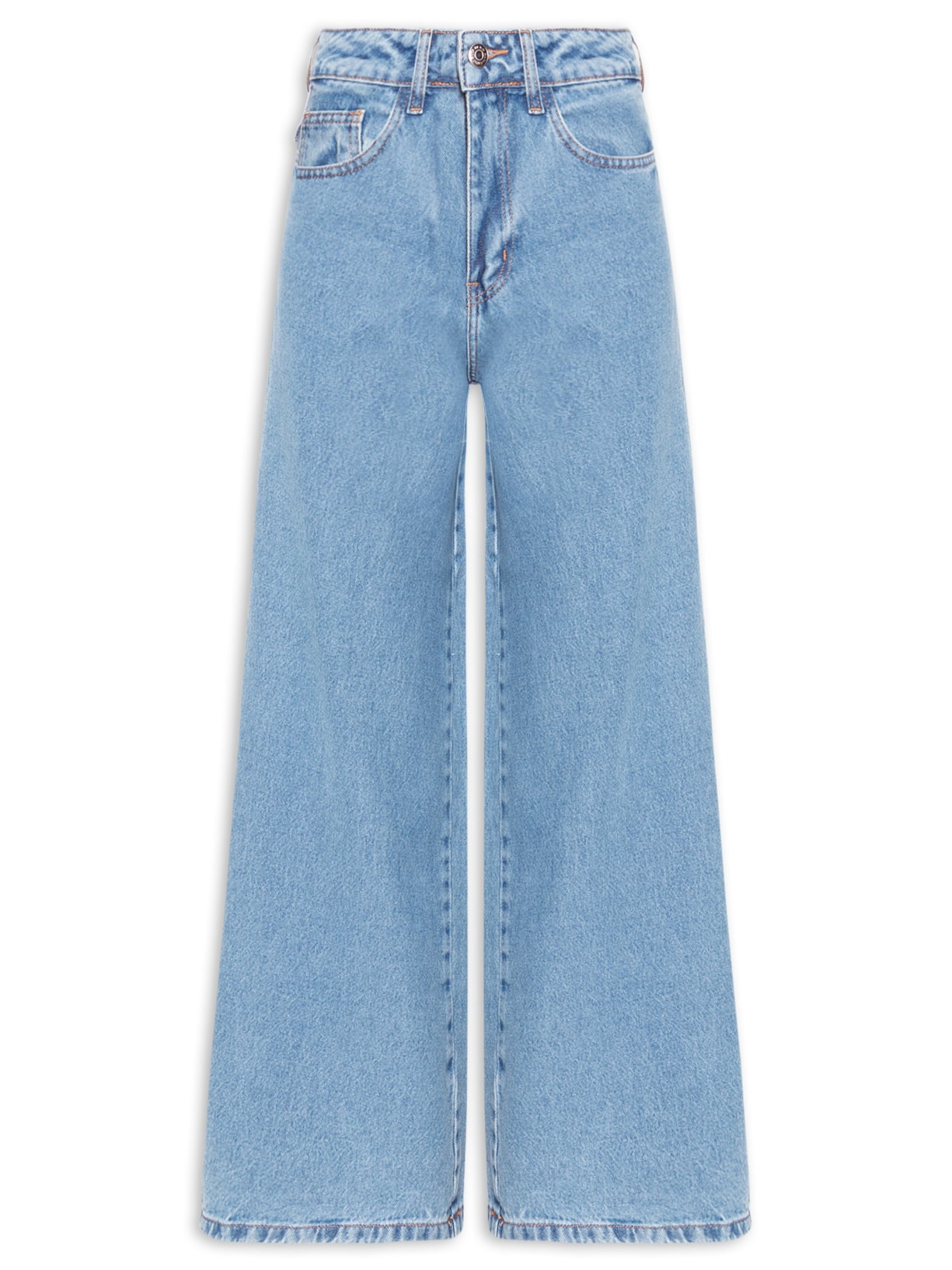 Calça Feminina Pantalona Jeans - Azul