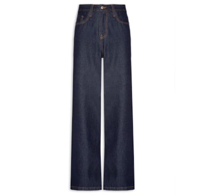 Calça Feminina Pantalona Jeans - Azul