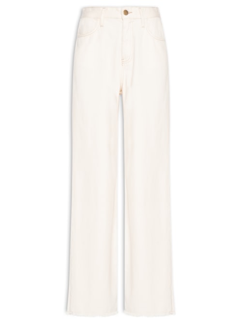 Calça Feminina Pantalona Jeans - Off White