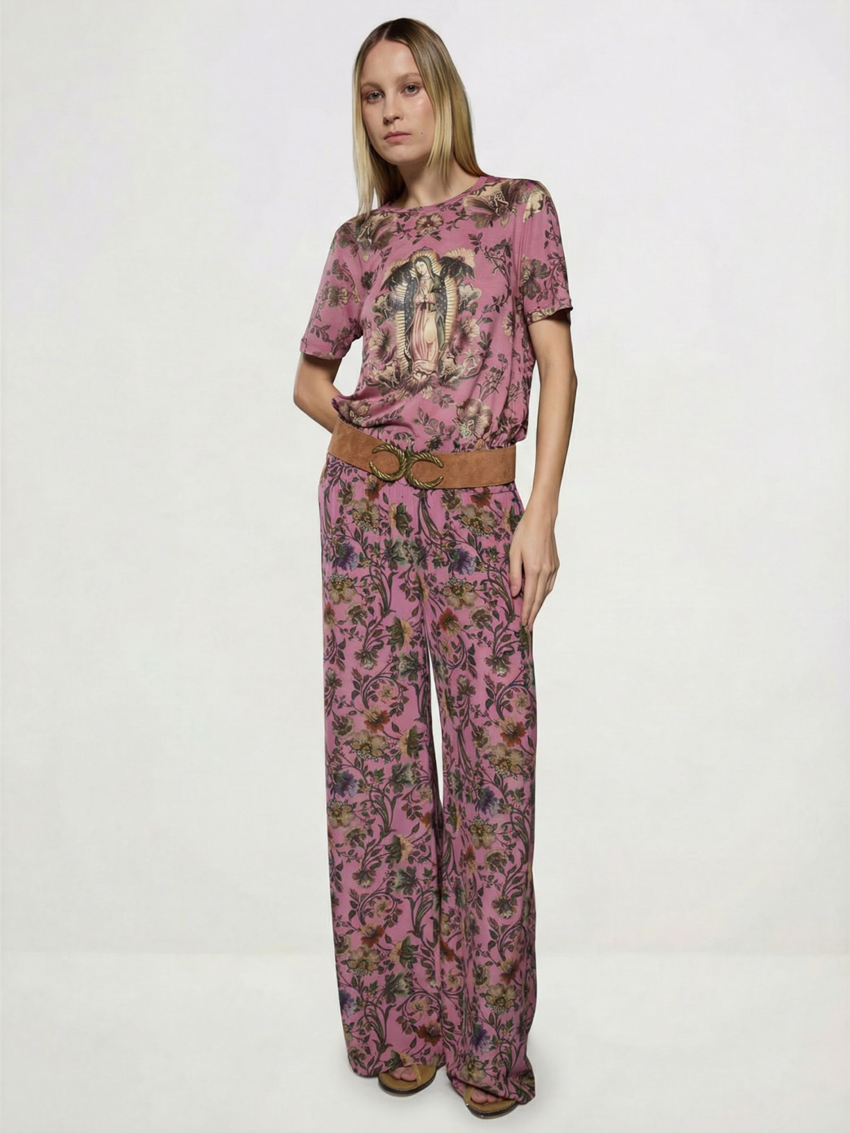 Calça Feminina Pantalona Kate I26 Rosa Mixed