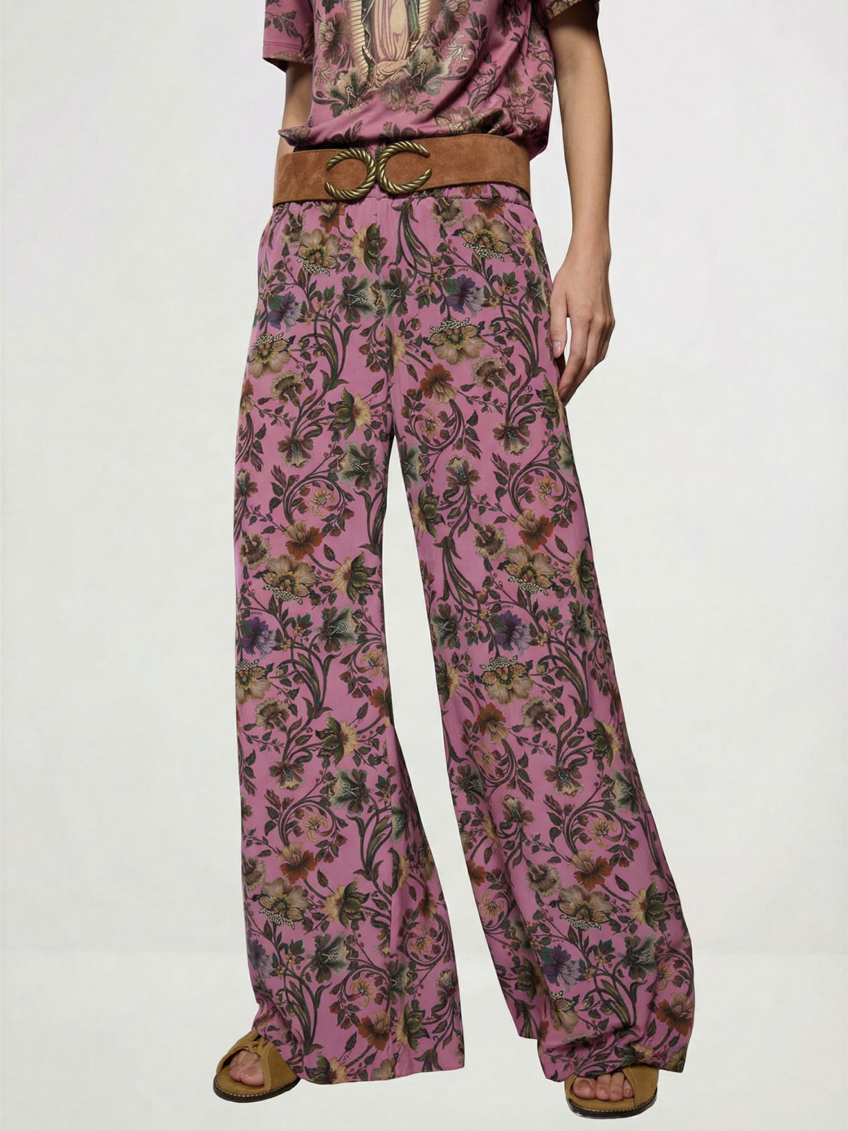 Calça Feminina Pantalona Kate I26 Rosa Mixed